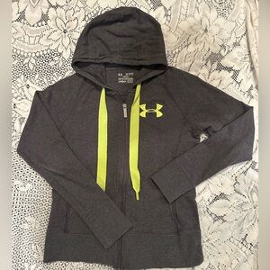 Under Armour Charcoal Hoodie Jacket with Lime Accents